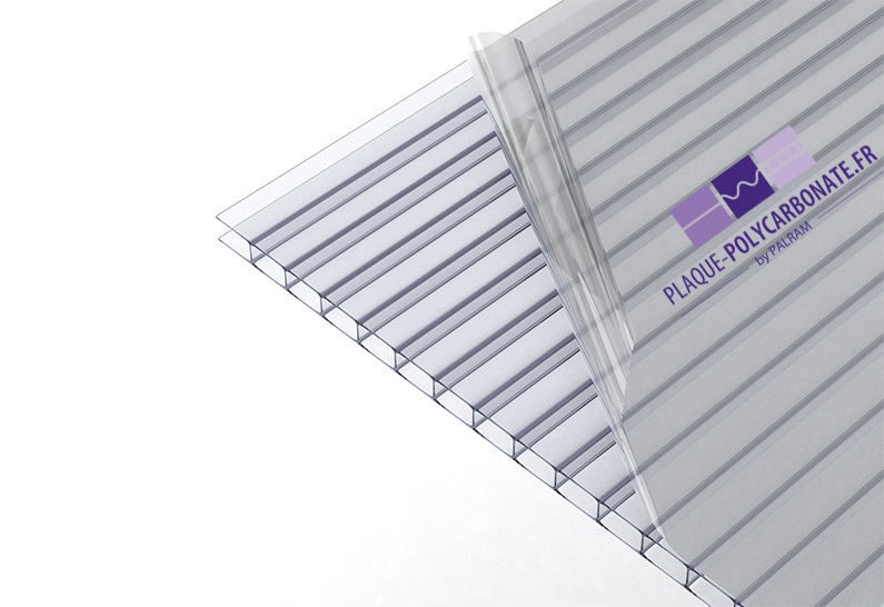 polycarbonate alvéolaire transparent double paroi anti uv une face