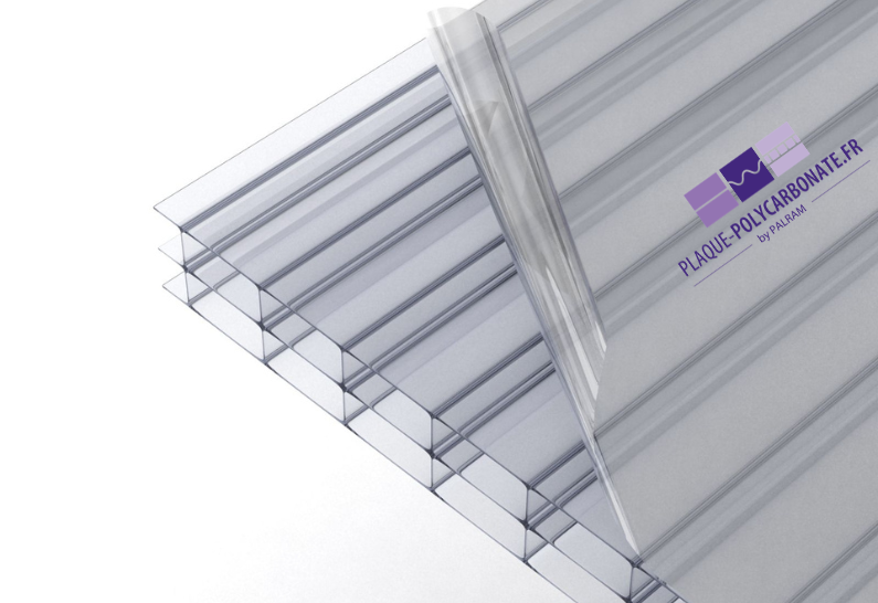 16 mm PLAQUE EN POLYCARBONATE ALVEOLAIRE TRANSPARENTE