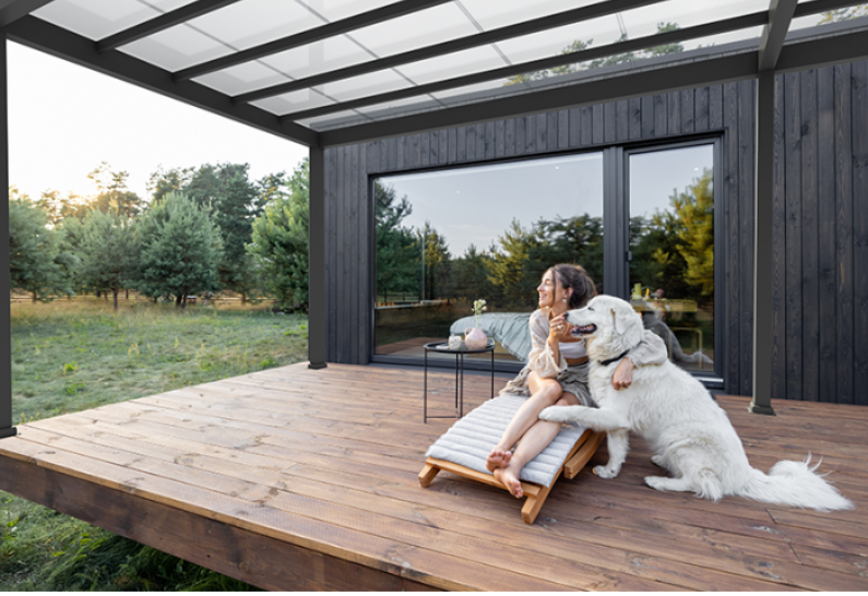 PERGOLA AVEC PLAQUE POLYCARBONATE TRANSPARENT