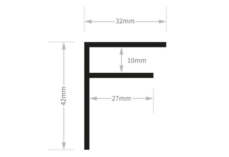 Profil F aluminium pour 10mm - Aluminium brut - Image 3