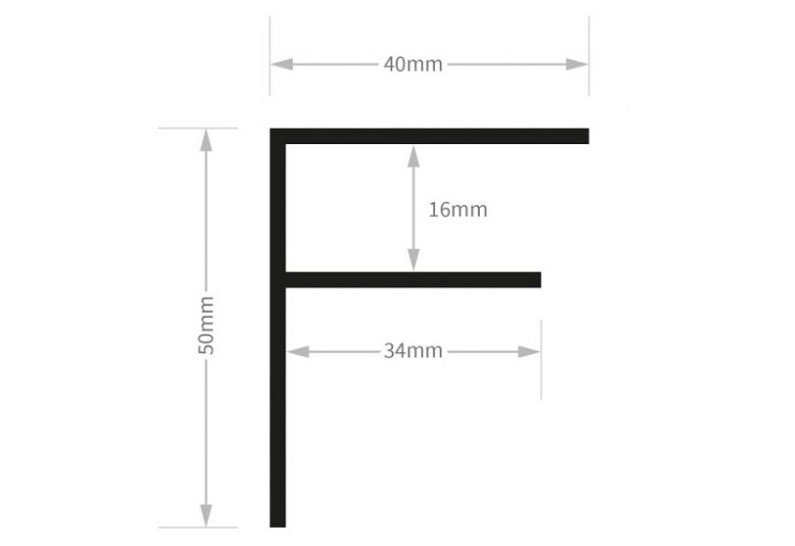 Profil F aluminium pour 16mm - Gris - Image 3