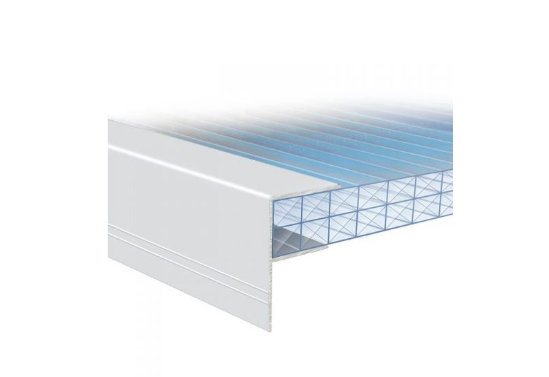 Profil F aluminium pour 10mm - Aluminium brut - Image 2