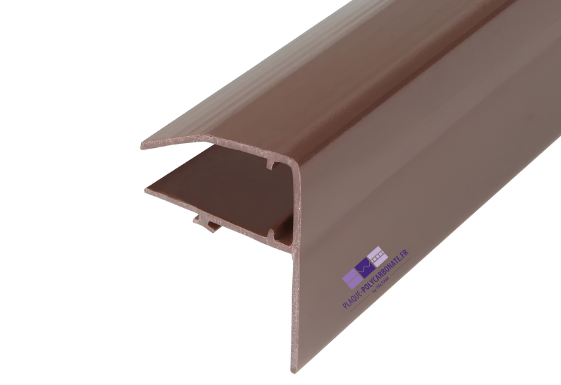 profil F en pvc marron