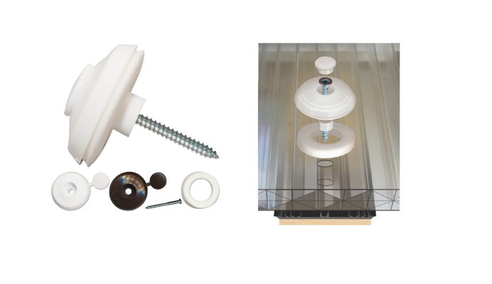 Boutons de fixation pour plaques de polycarbonate